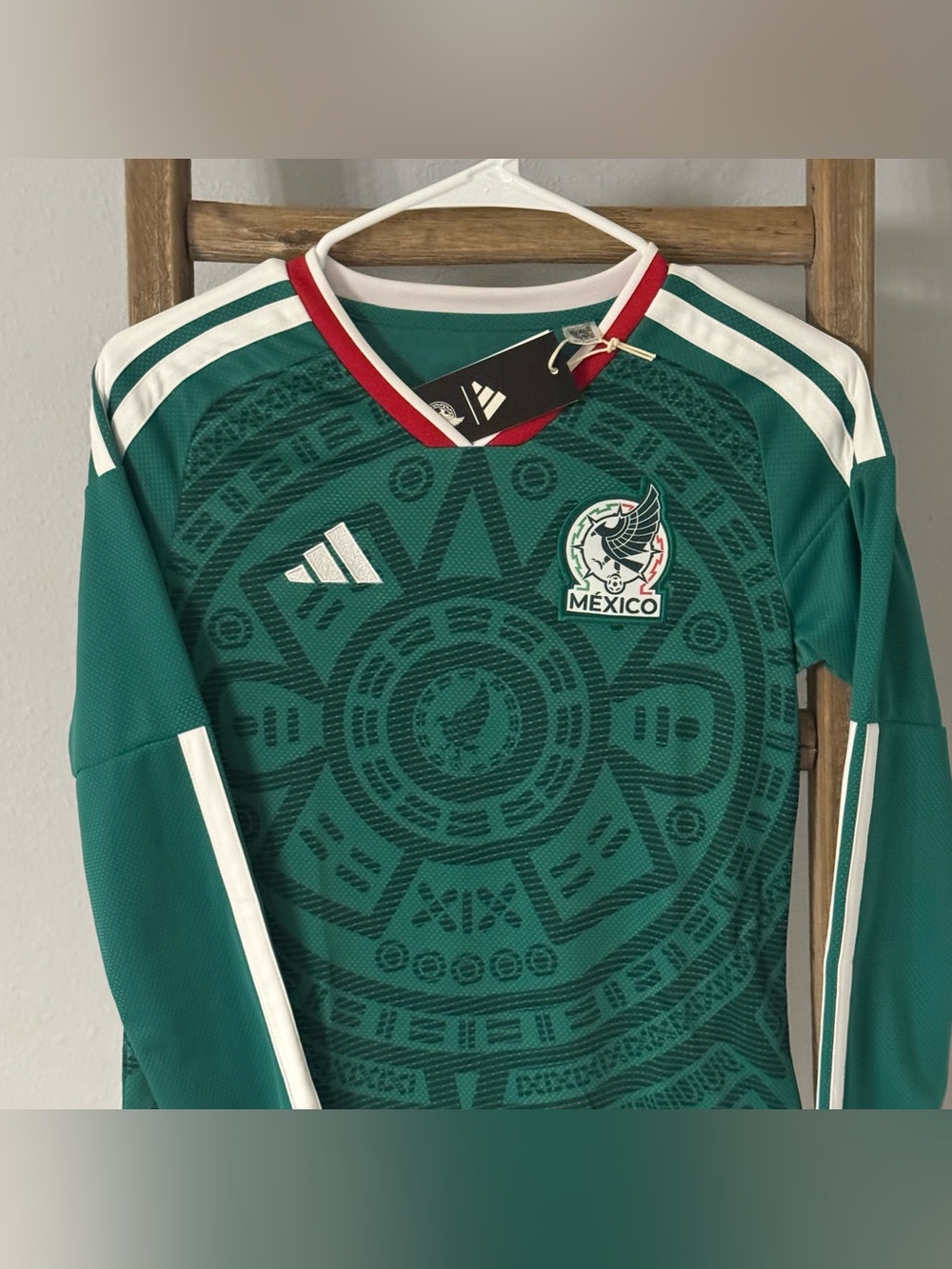 New kids adidas Mexico World Cup 2026 Home Long Sleeve Jersey